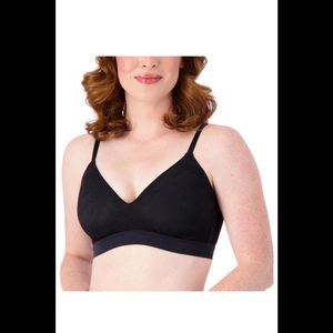 All Worthy Brushed Micro and Lace Bralette Black -